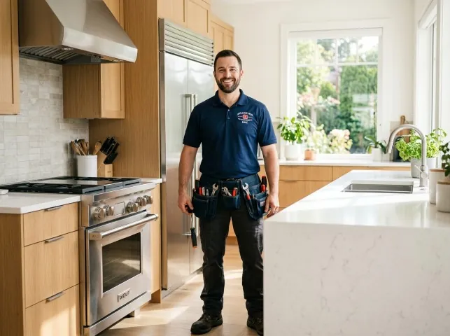 Appliance Repair Hero technician in a Cabot, PA kitchen after an appliance repair